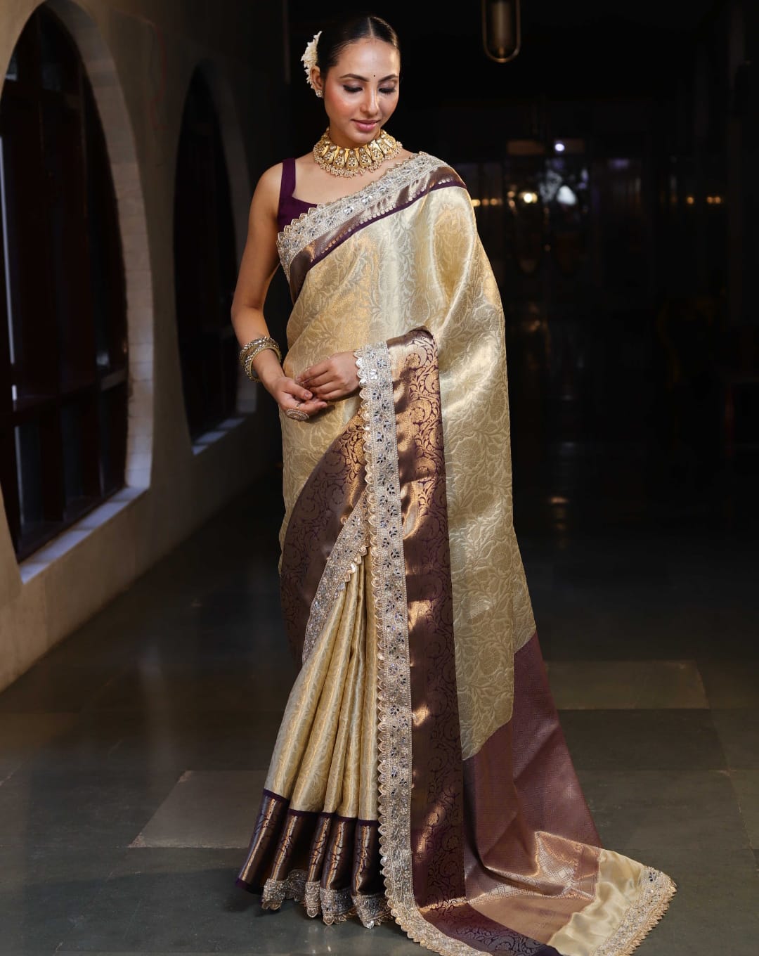 Banarasi Handwoven Partywear Saree - Image 2