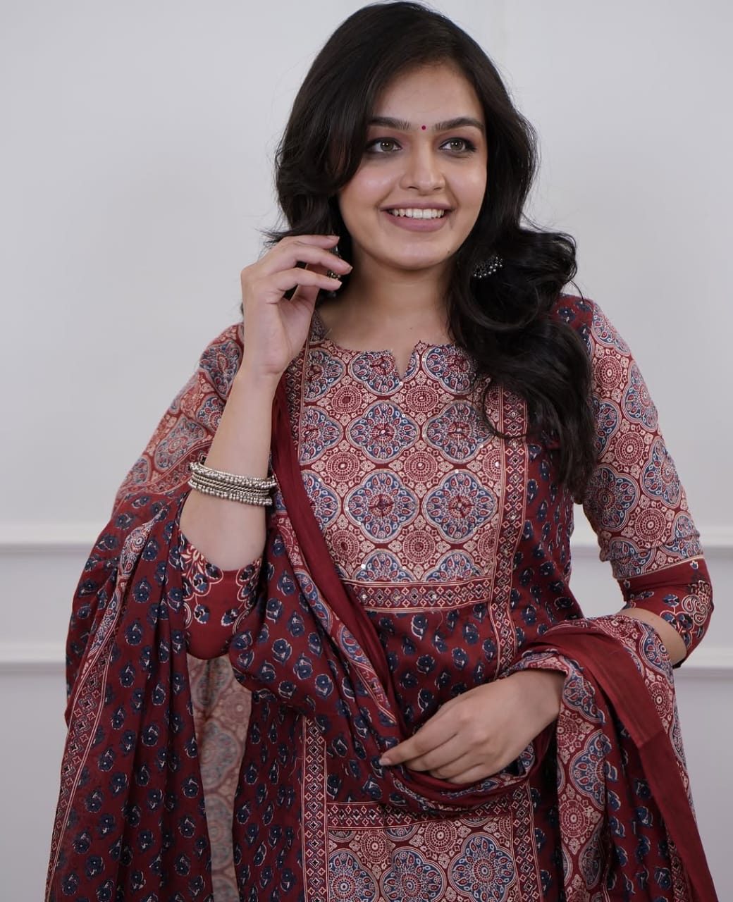 Mirrorwork Printed Kurta Set