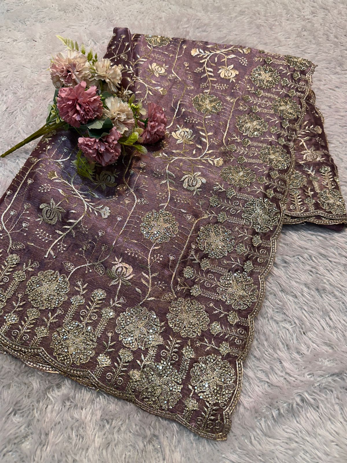 Burberry Designer Sarees(Pastel shades)