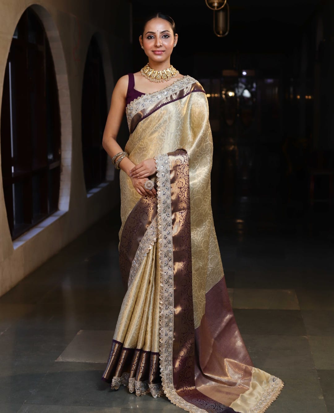 Banarasi Handwoven Partywear Saree - Image 4