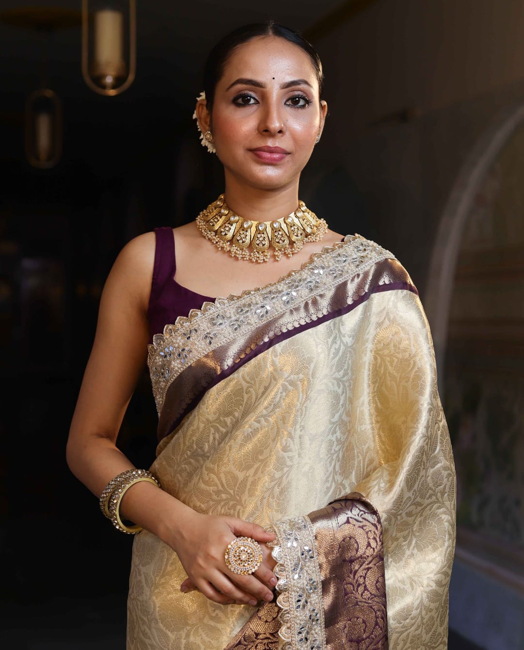 Banarasi Handwoven Partywear Saree - Image 3