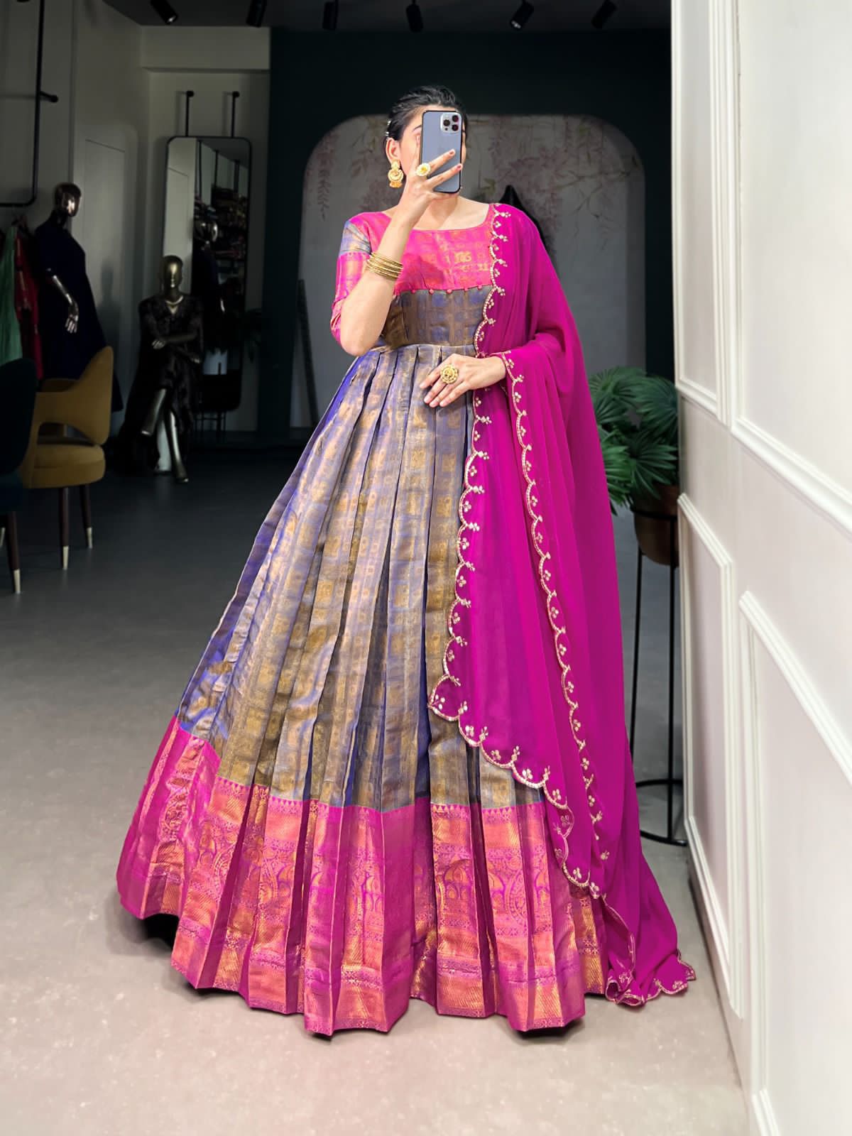 Kanjeevaram Partywear Gown