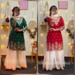 Multi Needle Sequence Embroidery Sharara Set