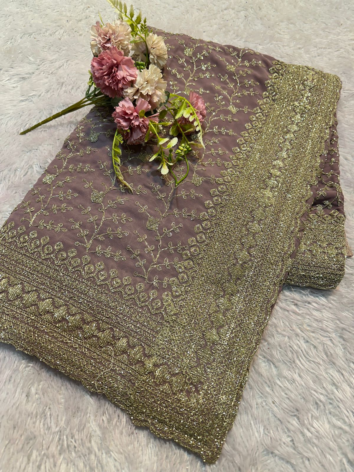 Premium Embroidery Cutwork Border Sarees