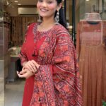 Maroon Printed Kurti Set