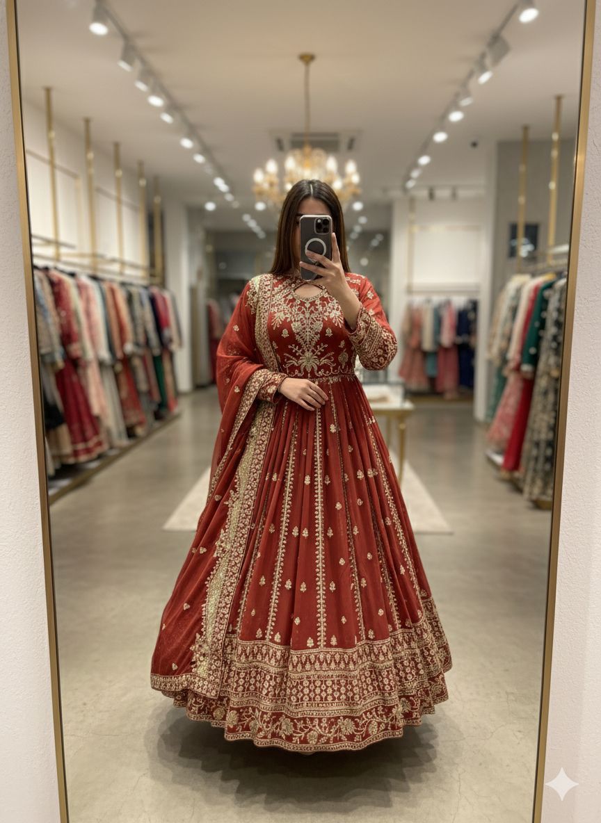 Designer Faux Georgette Anarkali Gown